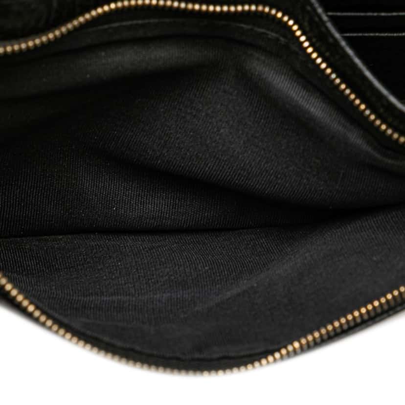 Gucci Dollar Calfskin Swing Wallet On Strap Black Leather Good condition - Box View