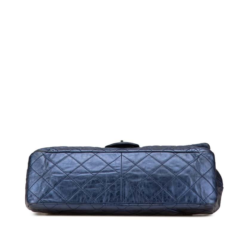 Chanel Reissue 2.55 Aged Metallic Calfskin Flap 226 Blue Leather Good condition - Inside View