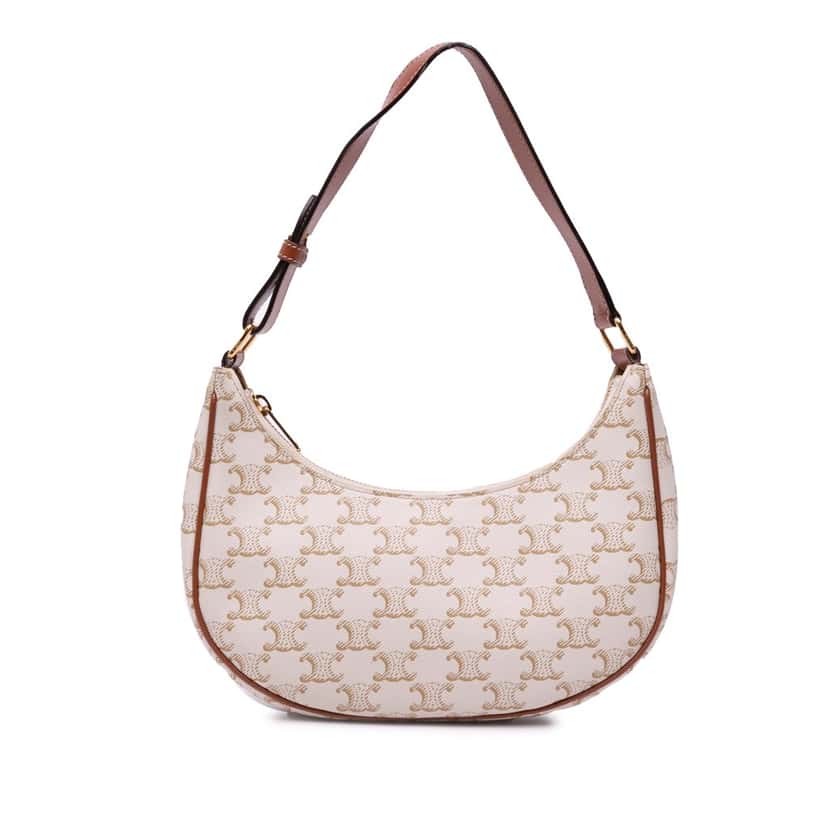 Celine Triomphe Coated Canvas Ava Shoulder Bag Brown Canvas Good condition - Front View