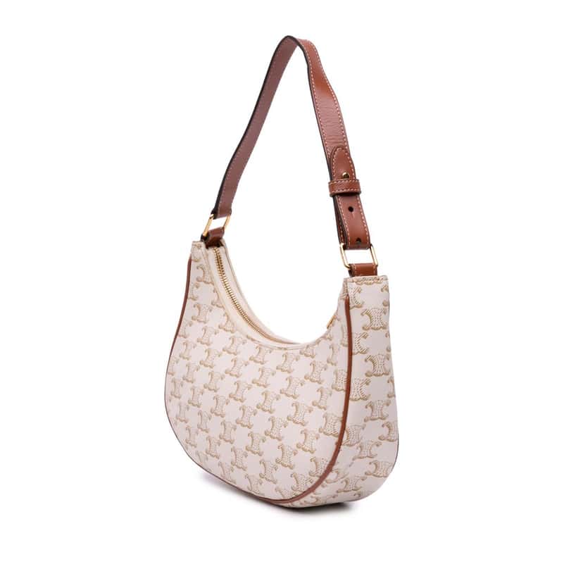 Celine Triomphe Coated Canvas Ava Shoulder Bag Brown Canvas Good condition - Back View