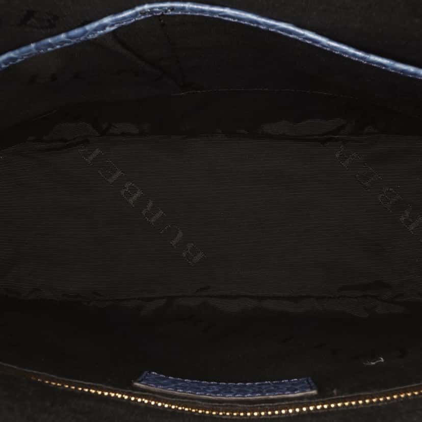 Burberry Small Grained Calfskin Orchard Bowling Bag Blue Leather Good condition - Model View