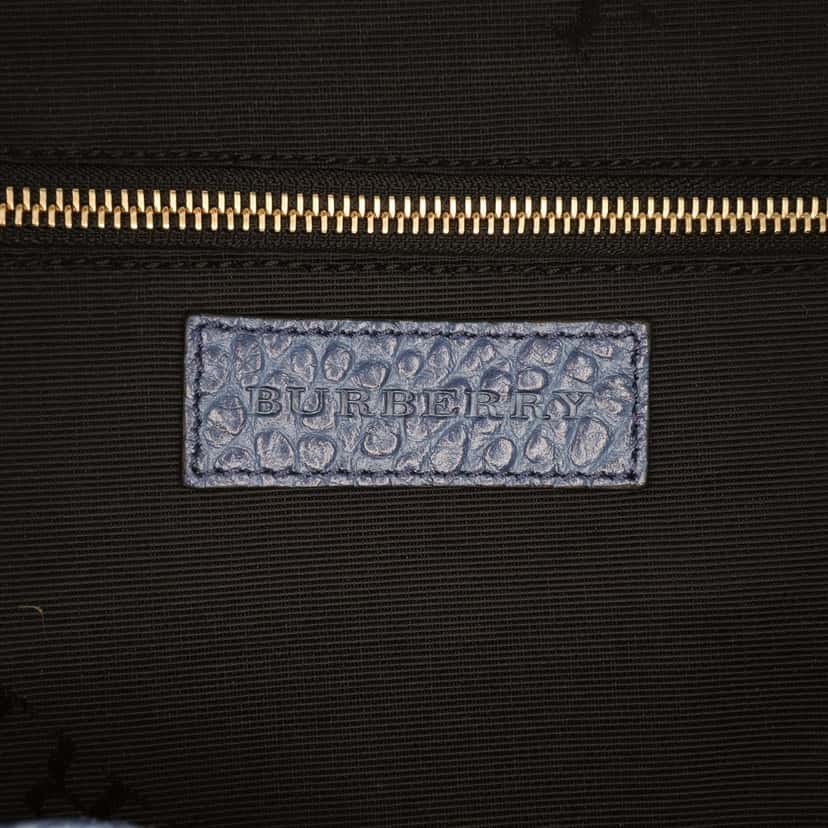 Burberry Small Grained Calfskin Orchard Bowling Bag Blue Leather Good condition - Box View