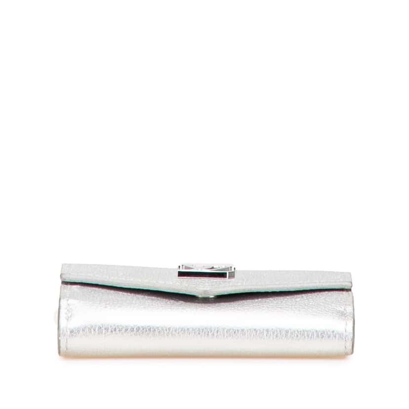 Louis Vuitton Leather Lockmini Wallet Silver Leather Good condition - Inside View