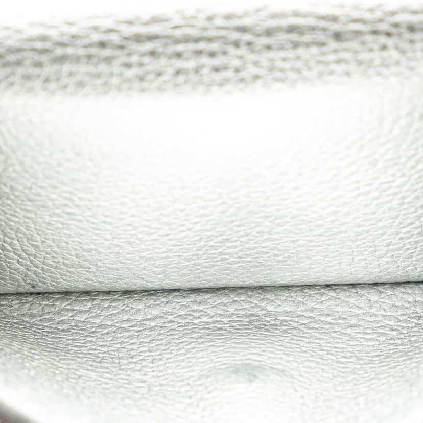 Louis Vuitton Leather Lockmini Wallet Silver Leather Good condition - Model View