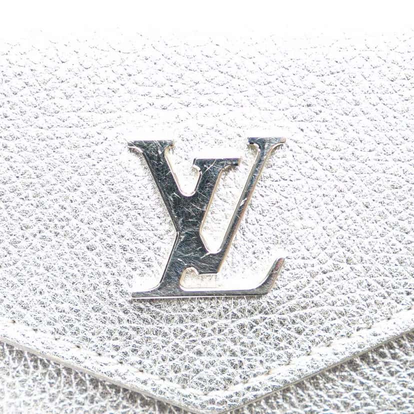 Louis Vuitton Leather Lockmini Wallet Silver Leather Good condition - Box View
