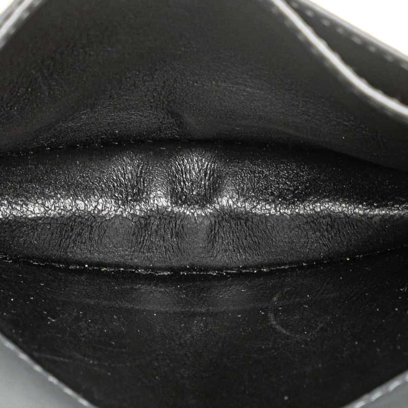 Saint Laurent Grain de Poudre Business Card Holder Grey Leather Good condition - Box View