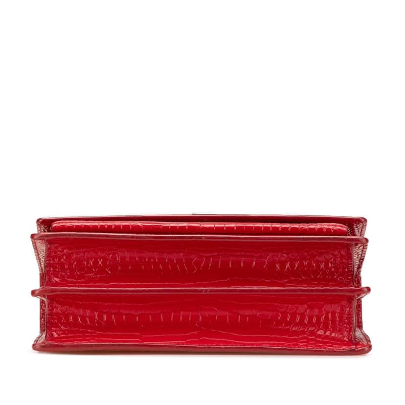 Saint Laurent Medium Croc Embossed Leather Sunset Crossbody Red Leather Good condition - Inside View