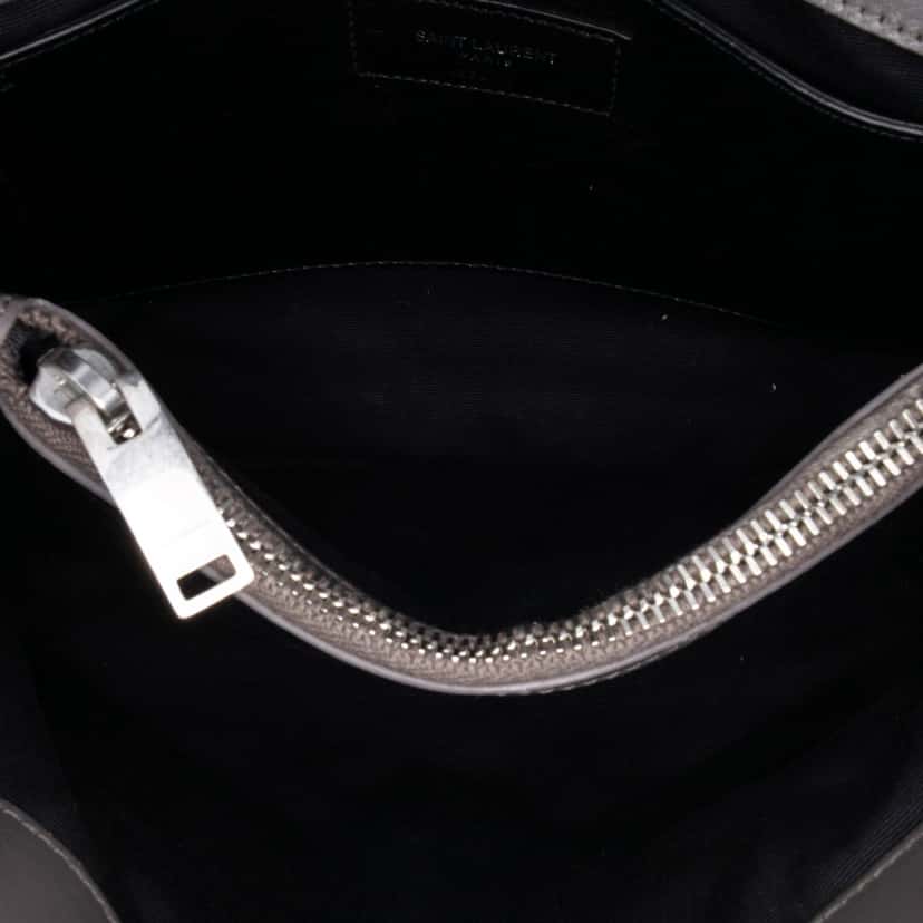 Saint Laurent Small Calfskin Monogram LouLou Shoulder Bag Grey Leather Good condition - Model View