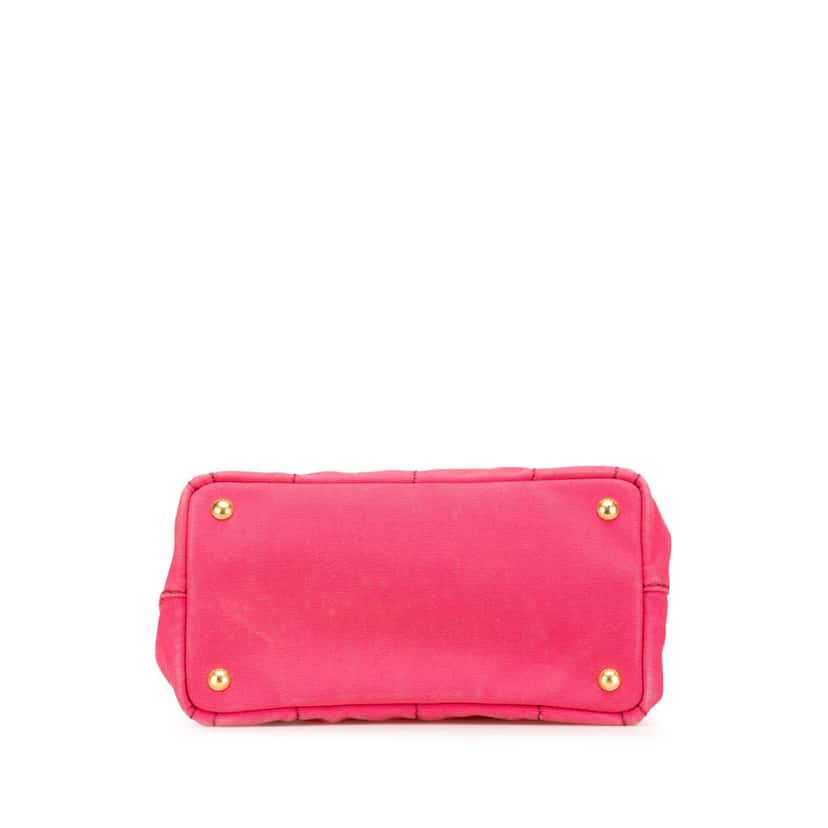 Prada Small Canvas Canapa Logo Satchel Pink Canvas Good condition - Inside View