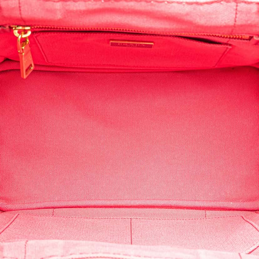 Prada Small Canvas Canapa Logo Satchel Pink Canvas Good condition - Model View