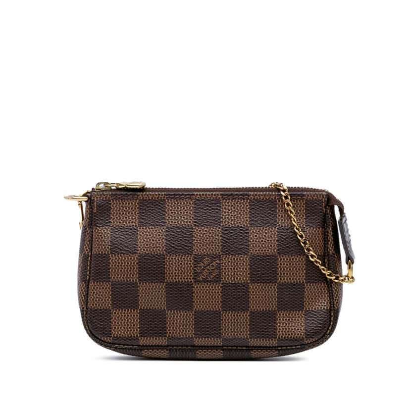 Louis Vuitton Damier Ebene Mini Pochette Accessoires Brown Canvas Good condition - Front View