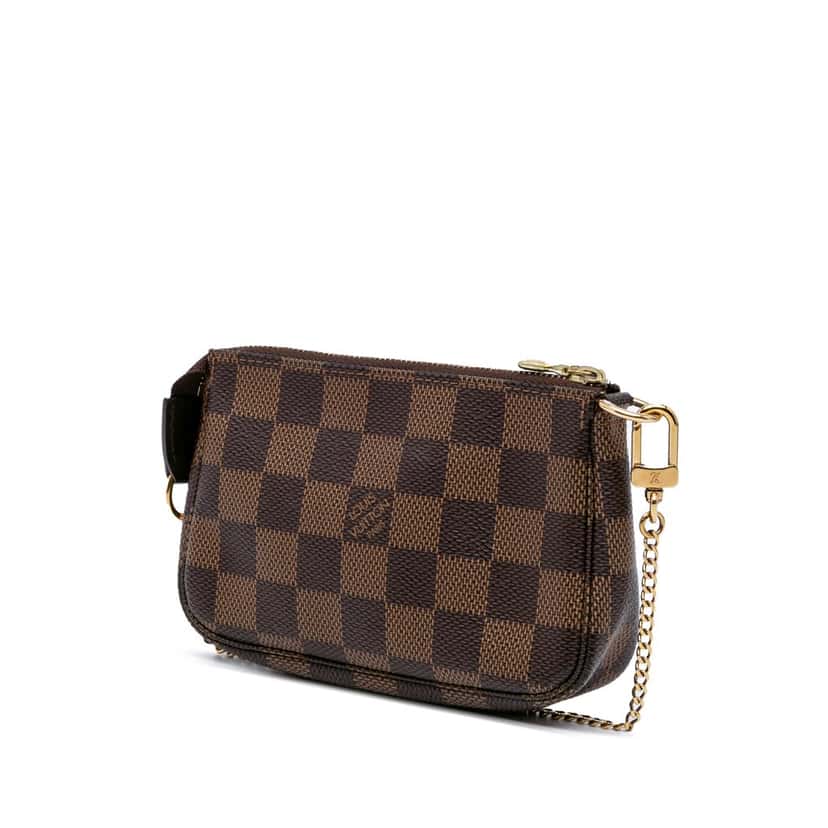Louis Vuitton Damier Ebene Mini Pochette Accessoires Brown Canvas Good condition - Back View