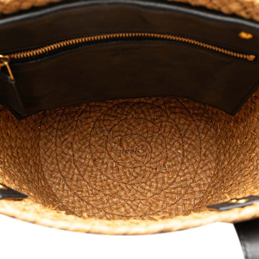 Saint Laurent Small Raffia Panier Tote Brown Good condition - Model View