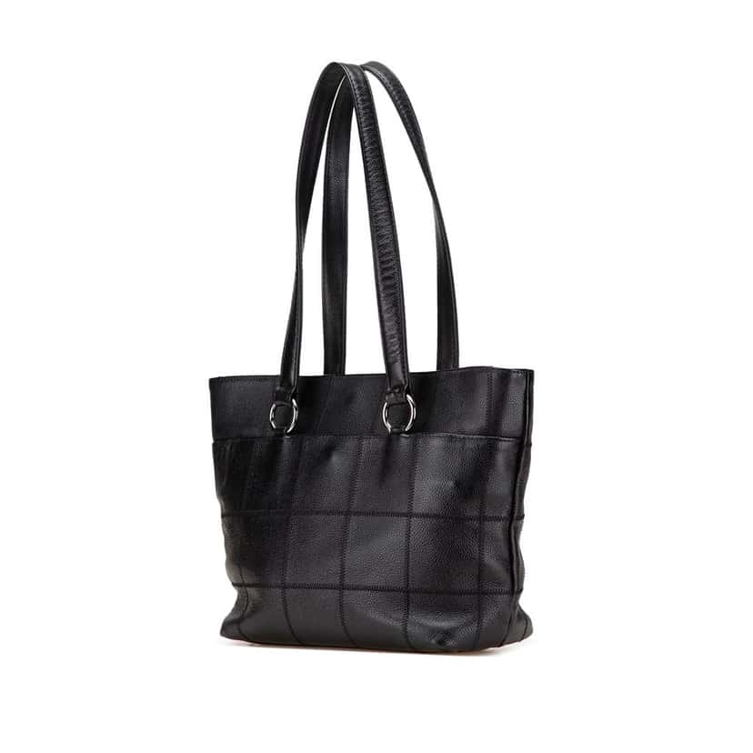 Chanel Caviar Choco Bar Tote Black Leather Good condition - Back View