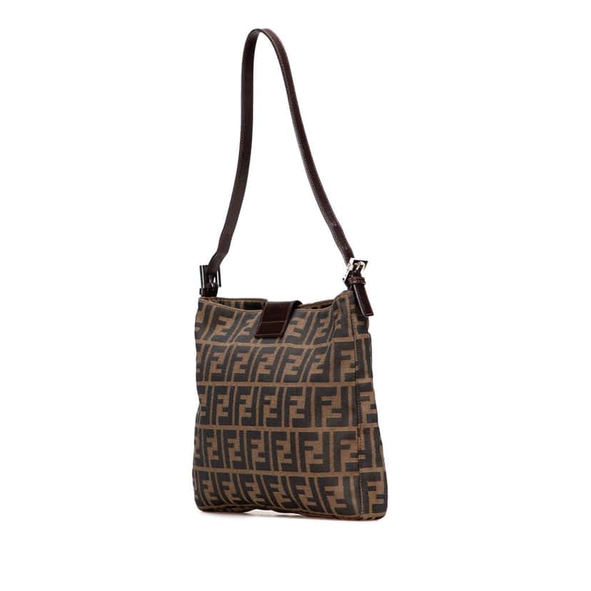 Fendi Zucca Canvas Shoulder Bag Brown Canvas Good condition - Back View