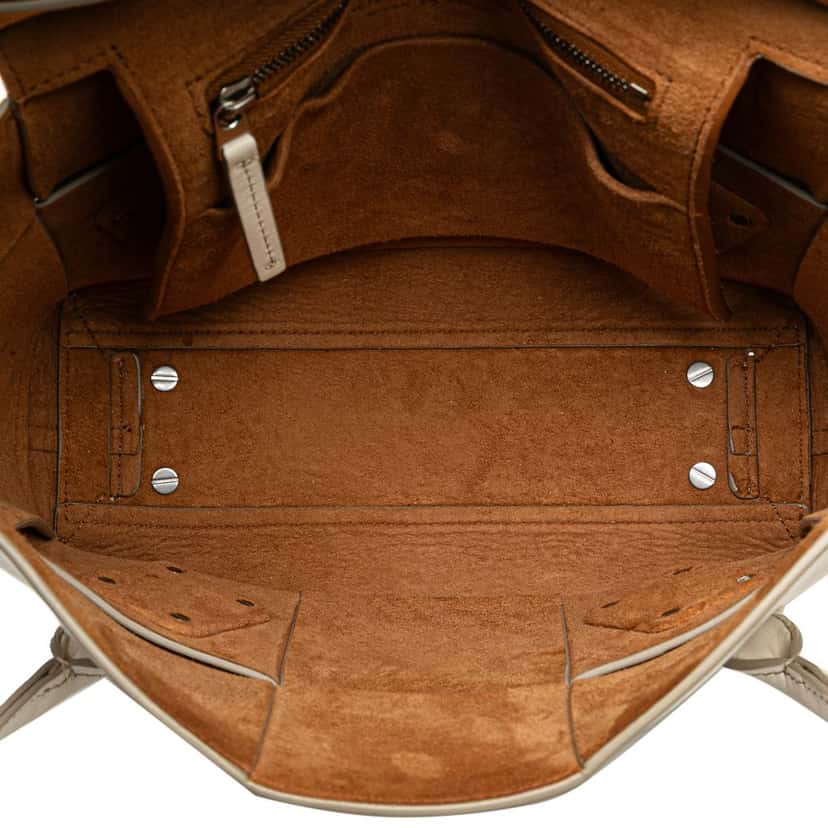 Bottega Veneta Small Calfskin Maxi Intrecciato Arco Satchel White Leather Good condition - Model View