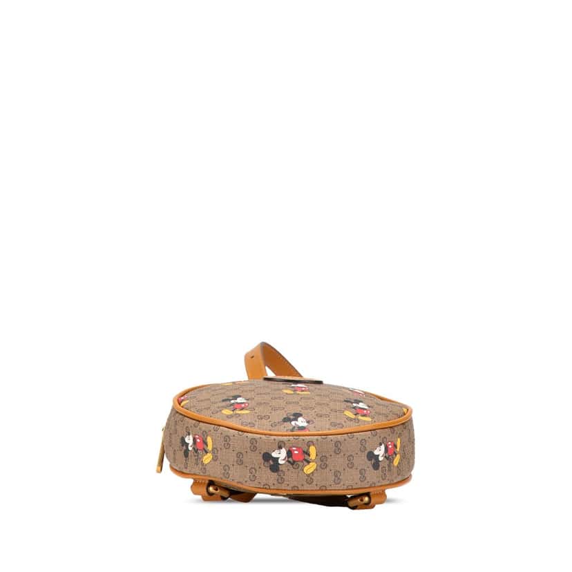 Gucci Disney Micro GG Supreme Round Mickey Mouse Backpack Brown Canvas Good condition - Inside View