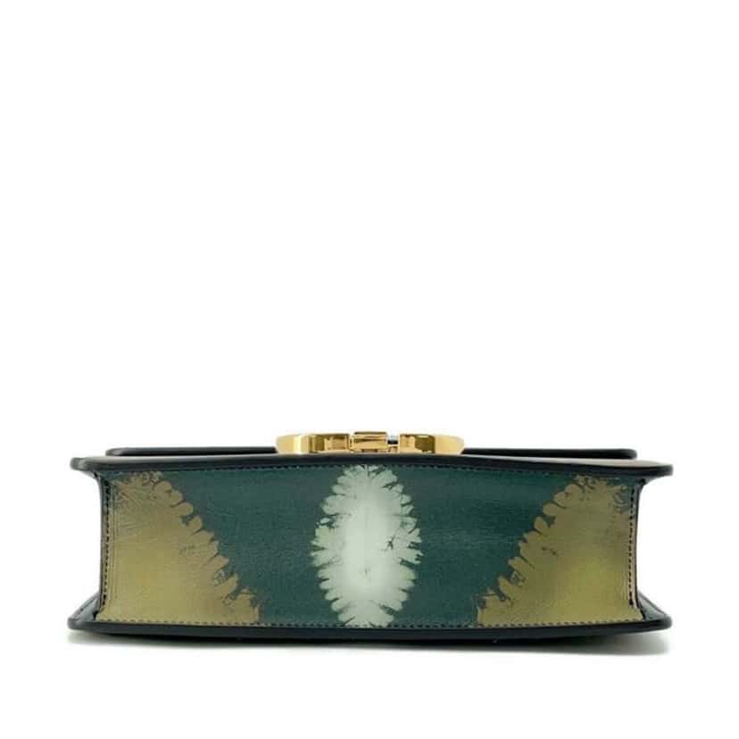 Dior Calfskin Tie Dye 30 Montaigne Flap Green Leather Good condition - Inside View