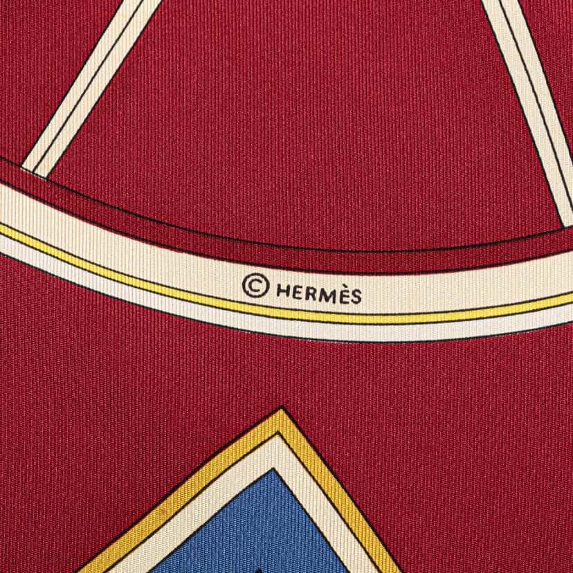Hermès Washingtons Carriage Silk Scarf Red Silk Good condition - Inside View
