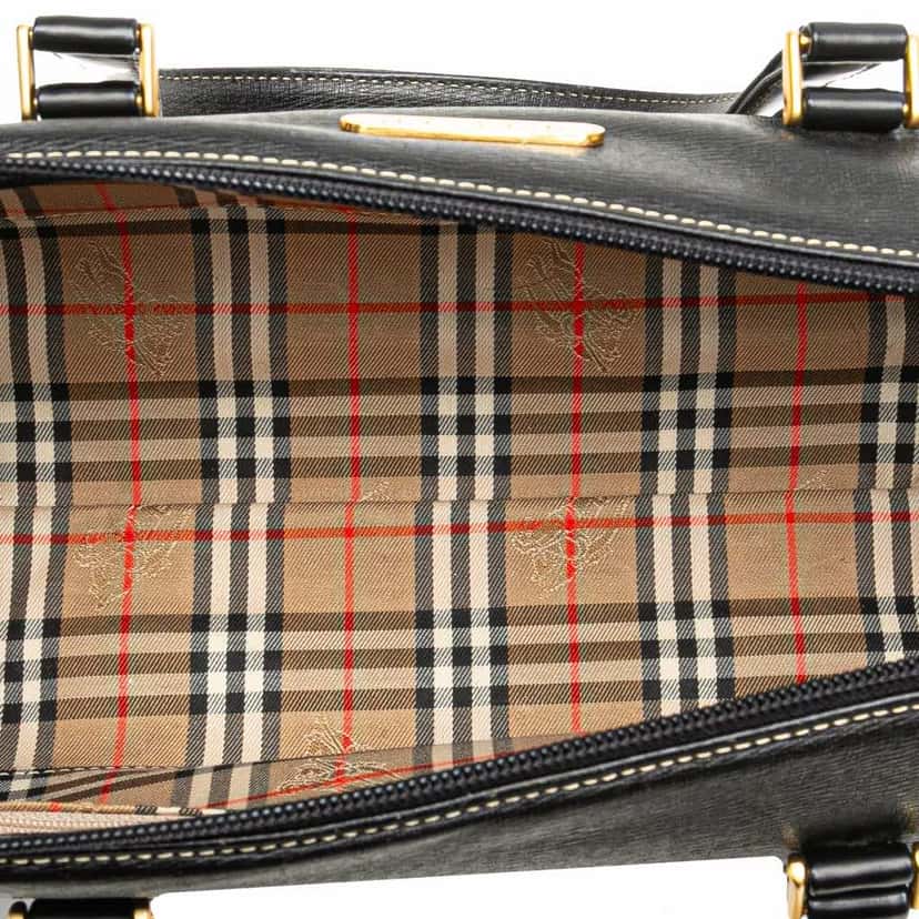 Burberry Leather Handbag Black Leather Fair condition - Model View