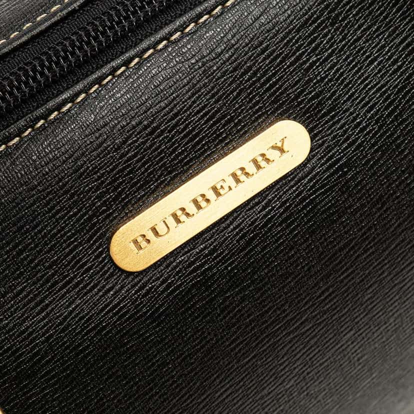Burberry Leather Handbag Black Leather Fair condition - Box View