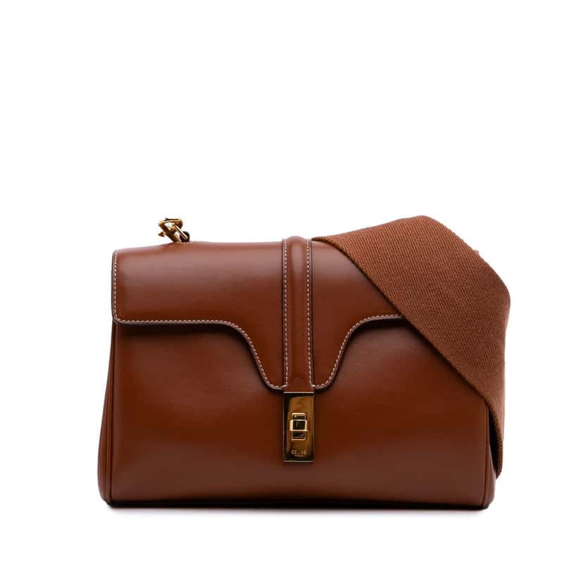 Celine Teen Smooth Calfskin Soft 16 Crossbody Brown Leather Good condition - Front View