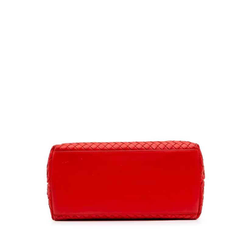 Bottega Veneta Nappa Intrecciato Satchel Red Leather Good condition - Inside View