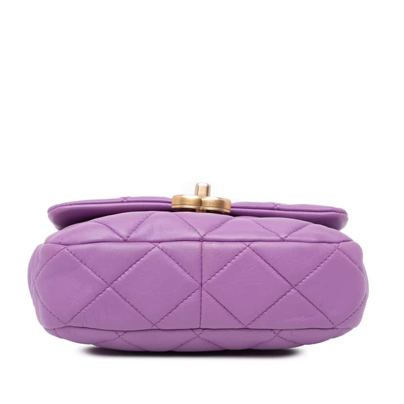 Chanel Mini Quilted Lambskin Candy Chain Flap Purple Leather Very good condition - Inside View
