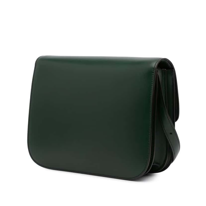 Celine Medium Calfskin Classic Box Green Leather Good condition - Back View