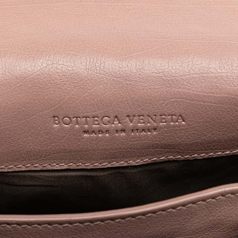 Bottega Veneta Nappa Intrecciato Flap Crossbody Pink Leather Good condition - Box View