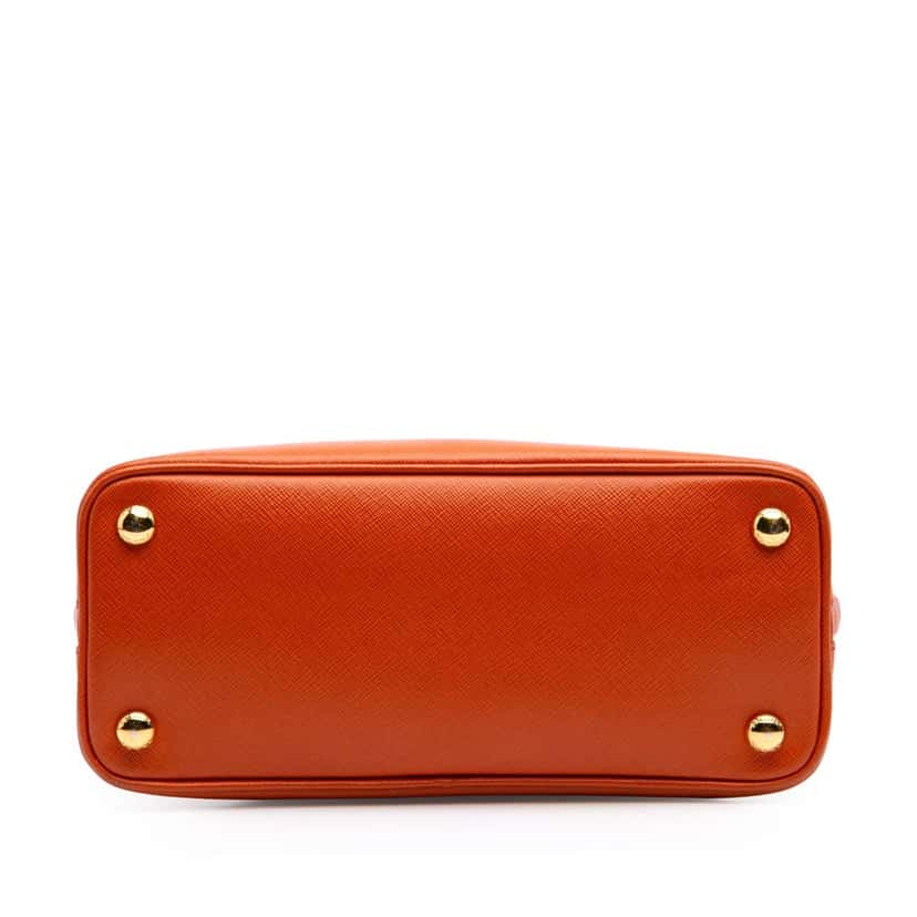 Prada Small Saffiano Lux Promenade Satchel Orange Leather Good condition - Inside View
