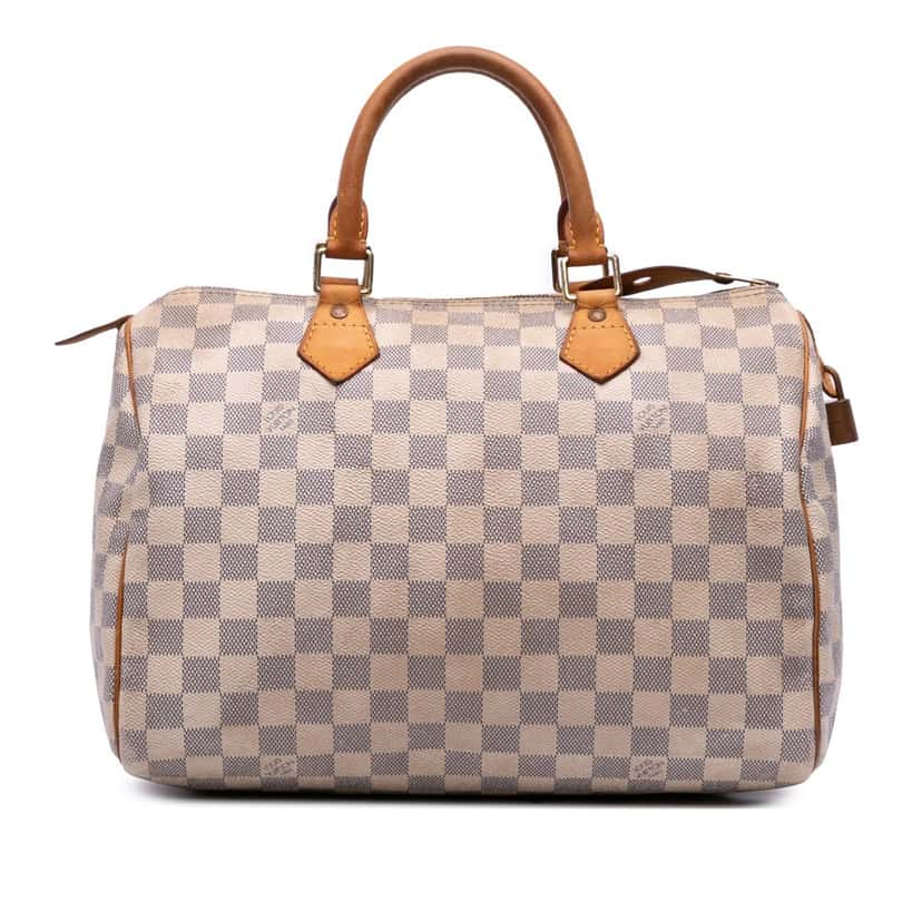 Louis Vuitton Damier Azur Speedy 30 White Canvas Good condition - Front View