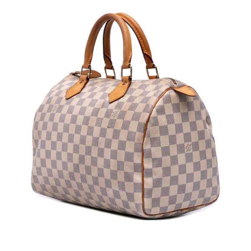 Louis Vuitton Damier Azur Speedy 30 White Canvas Good condition - Back View