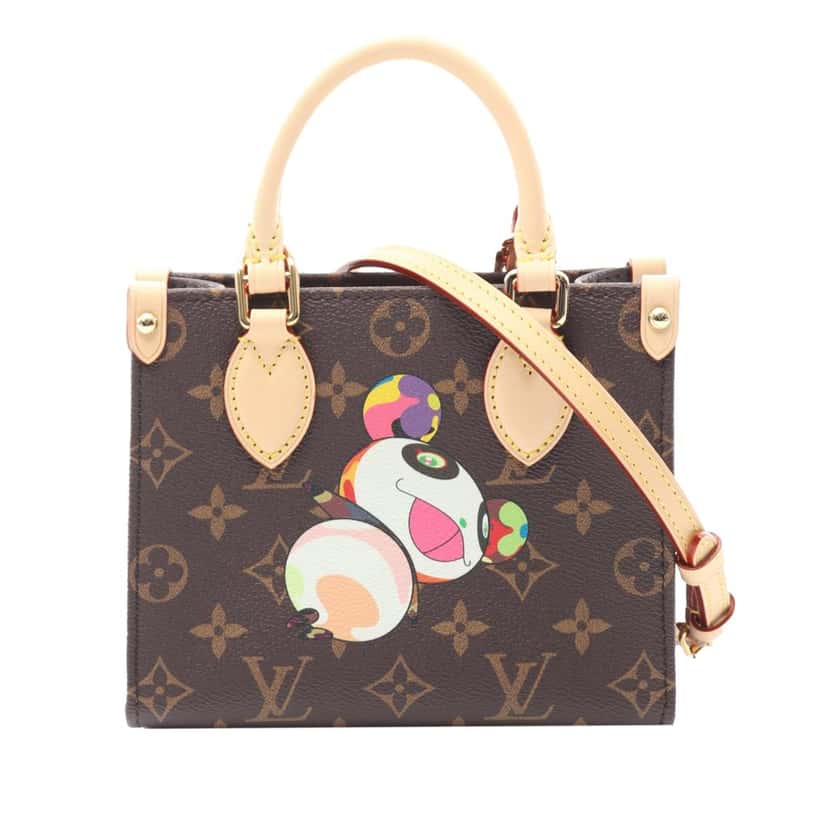 Louis Vuitton Takashi Murakami Monogram Panda OnTheGo BB Brown Canvas Very good condition - Front View