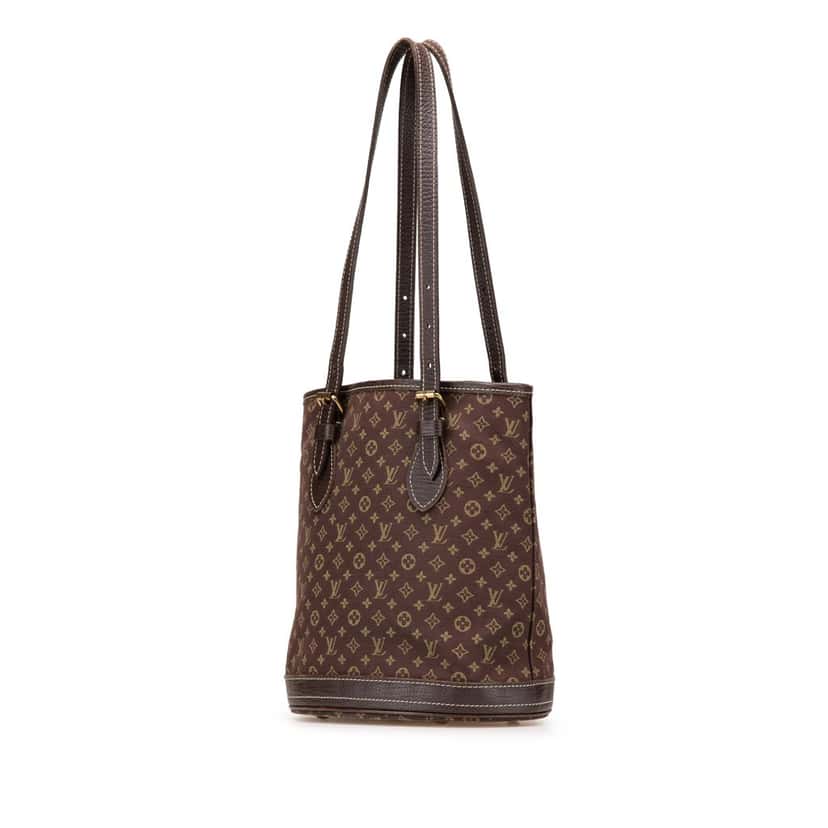 Louis Vuitton Monogram Mini Lin Bucket PM Brown Canvas Good condition - Back View