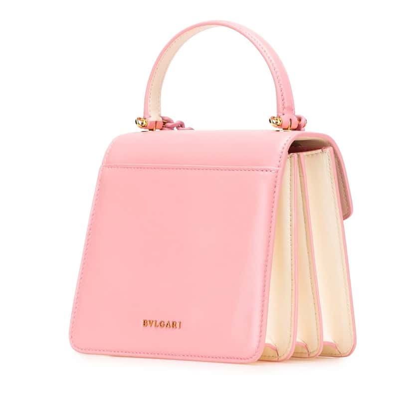 Bvlgari Limited Edition Calfskin Serpenti Forever Chain Top Handle Bag Pink Leather Very good condition - Back View
