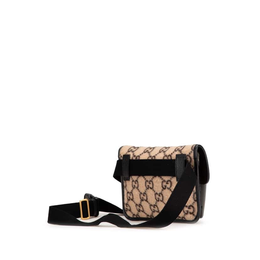 Gucci GG Wool Slim Belt Bag Brown Wool Very good condition - Back View