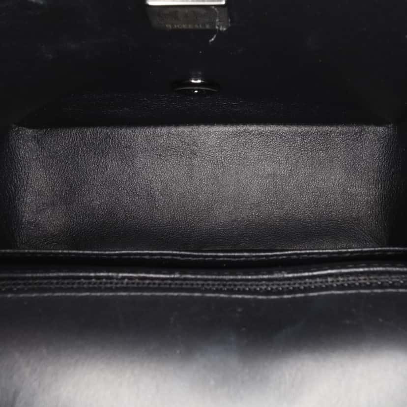 Chanel Mini Square Classic Patent So Black Single Flap Black Leather Good condition - Model View