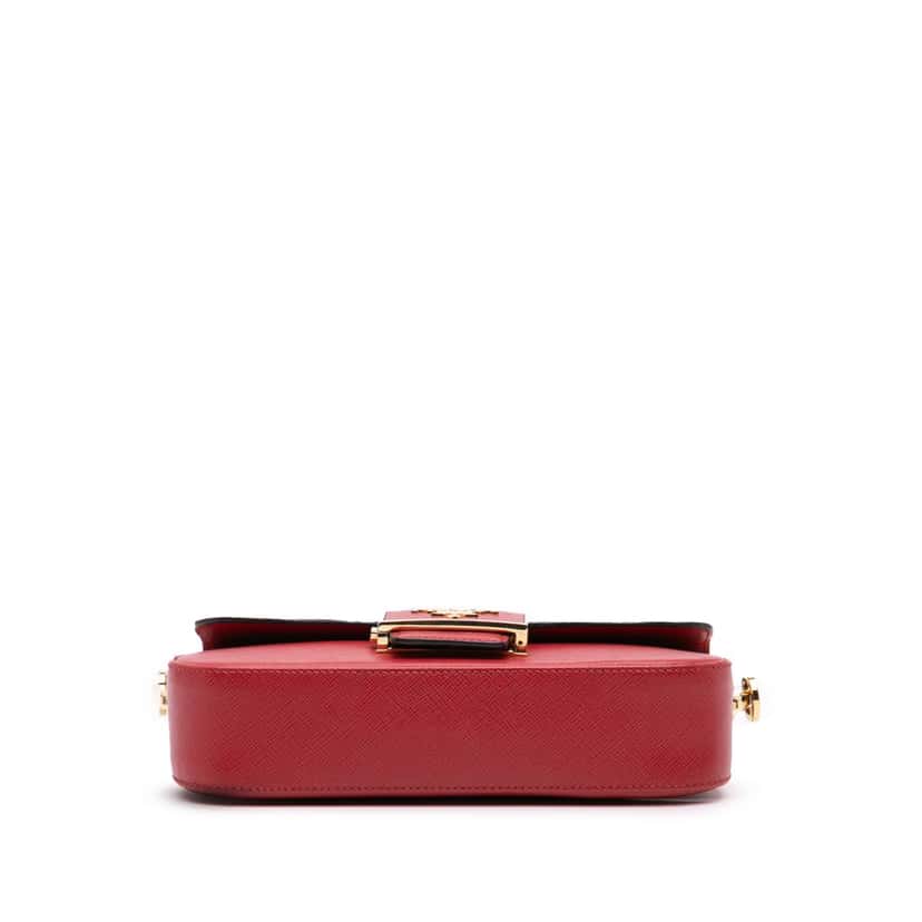 Prada Saffiano Lux Embleme Satchel Red Leather Good condition - Inside View