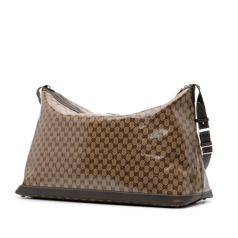 Gucci XL GG Crystal Travel Bag Brown Canvas Good condition - Back View