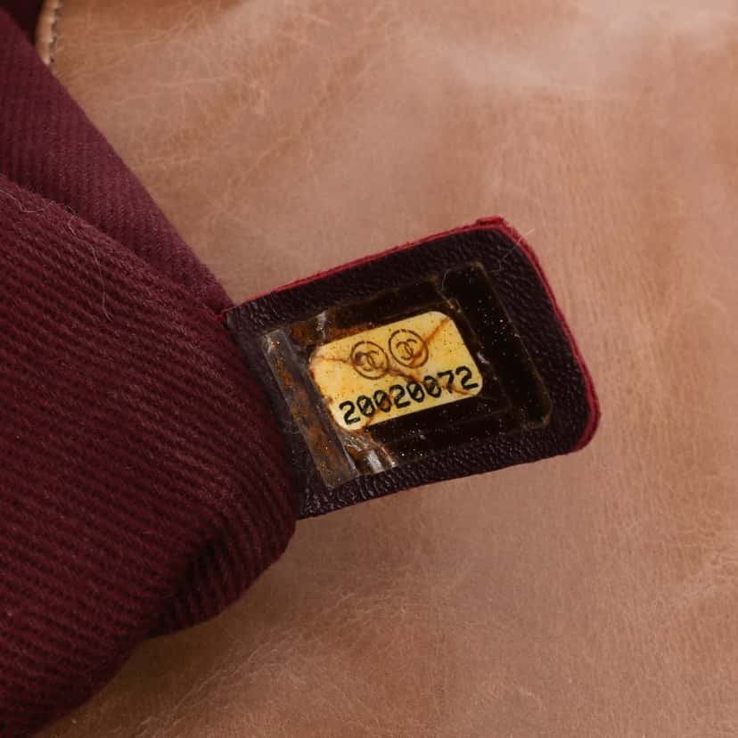Chanel Medium Glazed Calfskin Castle Rock Top Handle Flap Brown Leather Good condition - Box View