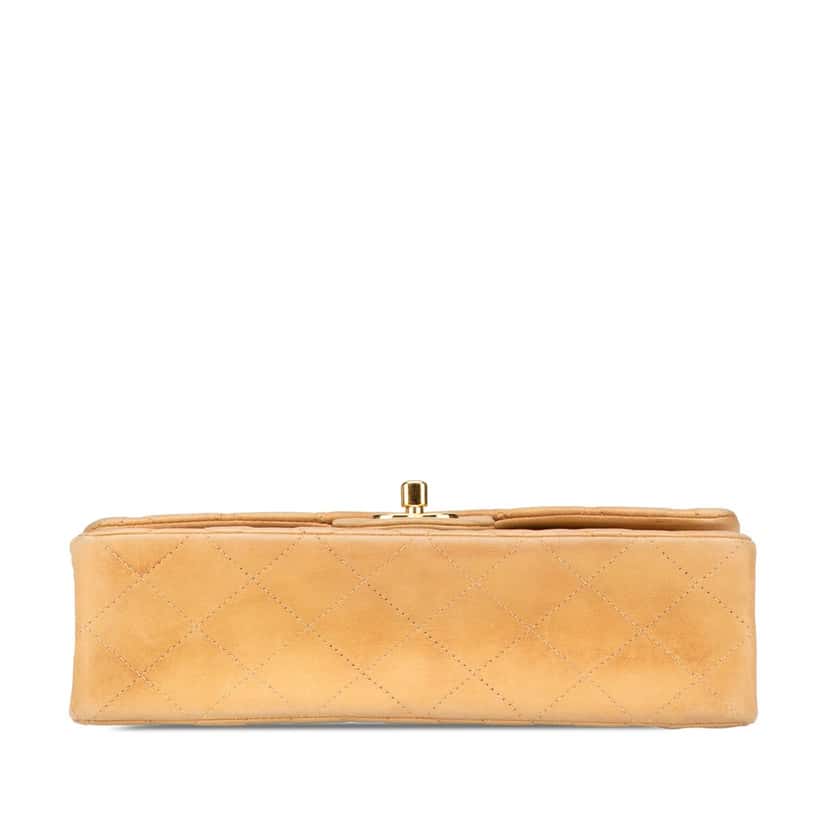 Chanel Small Classic Lambskin Double Flap Brown Leather Fair condition - Inside View