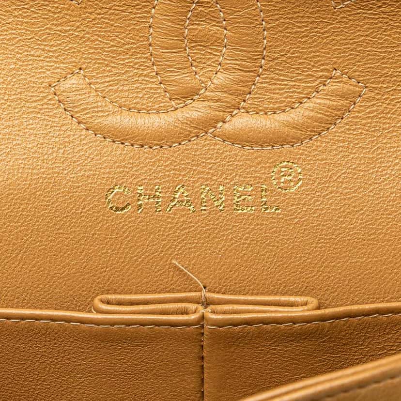 Chanel Small Classic Lambskin Double Flap Brown Leather Fair condition - Box View
