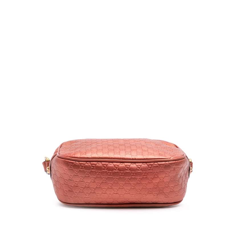 Gucci Metallic Microguccissima Sunshine Disco Camera Bag Orange Leather Good condition - Inside View