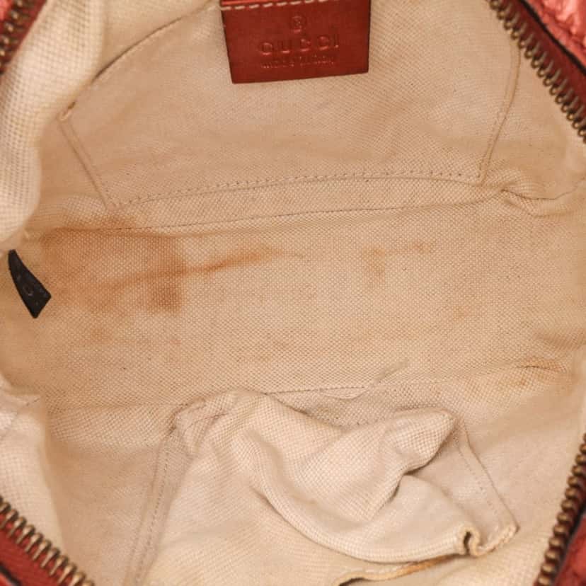 Gucci Metallic Microguccissima Sunshine Disco Camera Bag Orange Leather Good condition - Model View