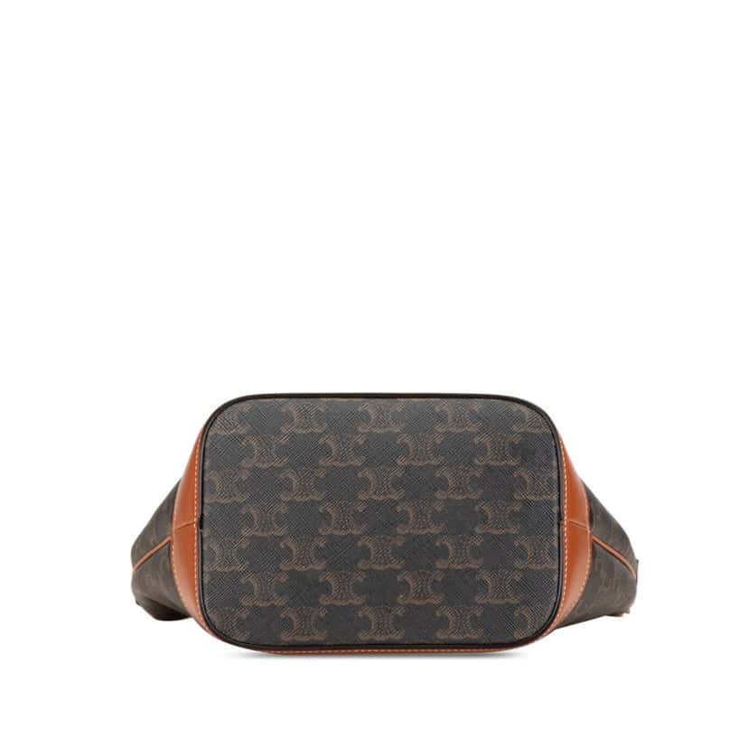 Celine Small Triomphe Coated Canvas Bucket Bag Brown Canvas Good condition - Inside View