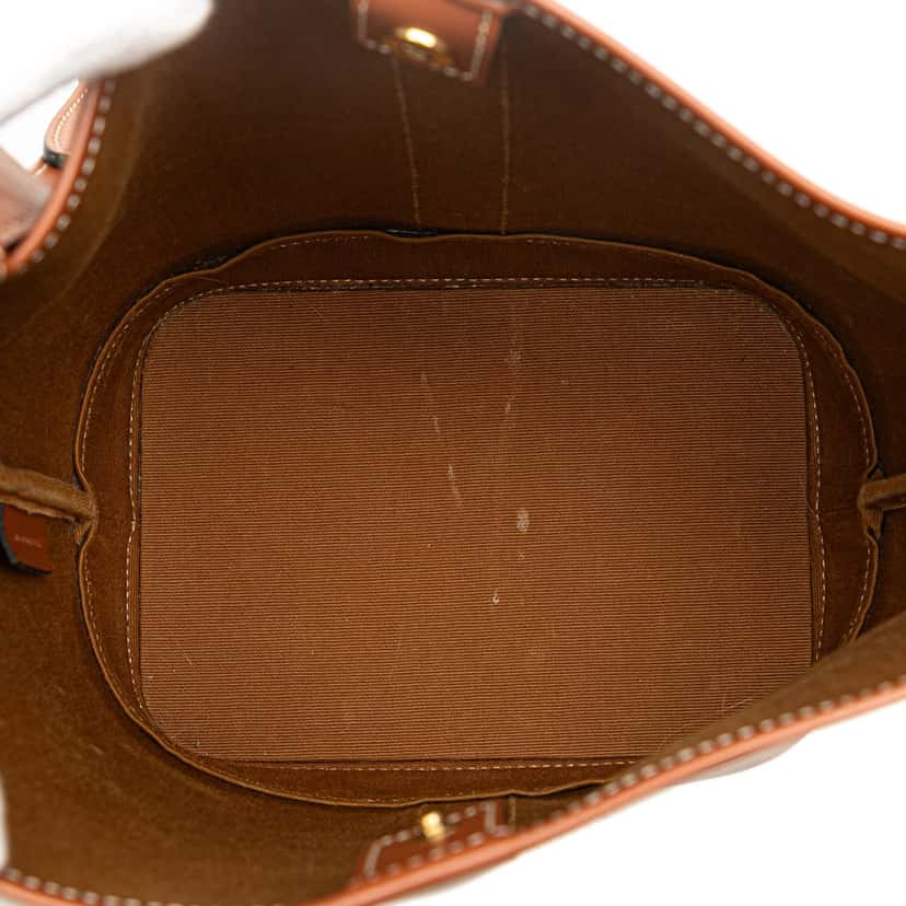 Celine Small Triomphe Coated Canvas Bucket Bag Brown Canvas Good condition - Model View