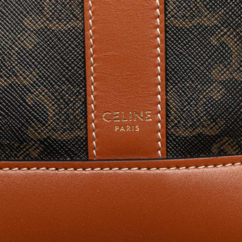 Celine Small Triomphe Coated Canvas Bucket Bag Brown Canvas Good condition - Box View