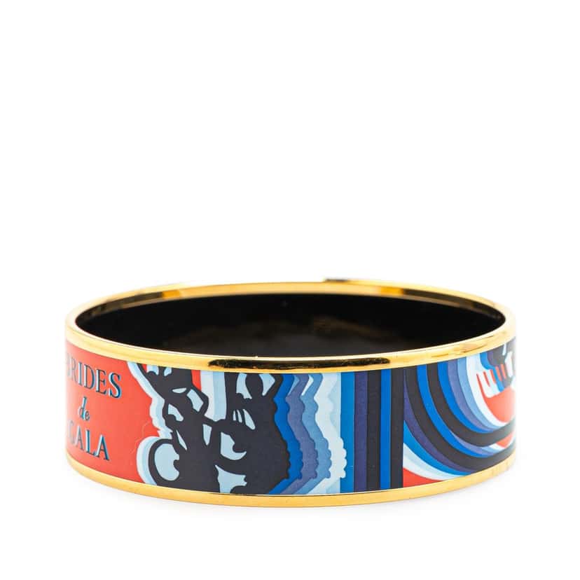 Hermès Wide Brides de Gala Shadow Enamel Bangle 65 Red Good condition - Back View