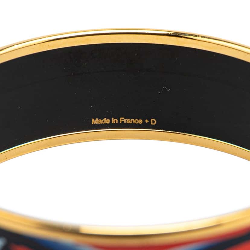 Hermès Wide Brides de Gala Shadow Enamel Bangle 65 Red Good condition - Box View
